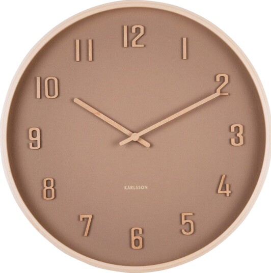 KARLSSON Wall Clock Nervadura Soft Brown W. Light Wood Beige Ø 40.8 CM KARLSSON Wall Clock Nervadura Soft Brown W. Light Wood Beige Ø 40.8 CM