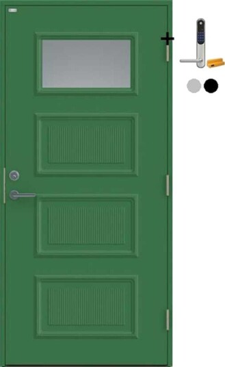 Ytterdør Diplomat Signe Klart Glass med Yale Doorman Classic Home