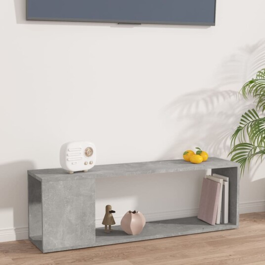 vidaXL TV-benk betonggrå 100x24x32 cm sponplate