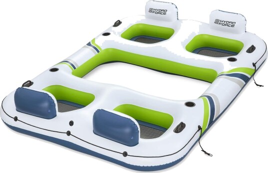 Bestway Hydro Force Flytende Øy Hvit og blå og grønn 302 x 219 cm PVC