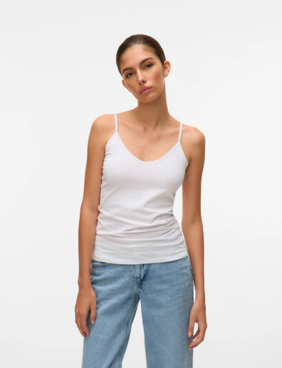 Vero Moda Vmmaxi My Soft V Singlet Jrs Noos - White - S