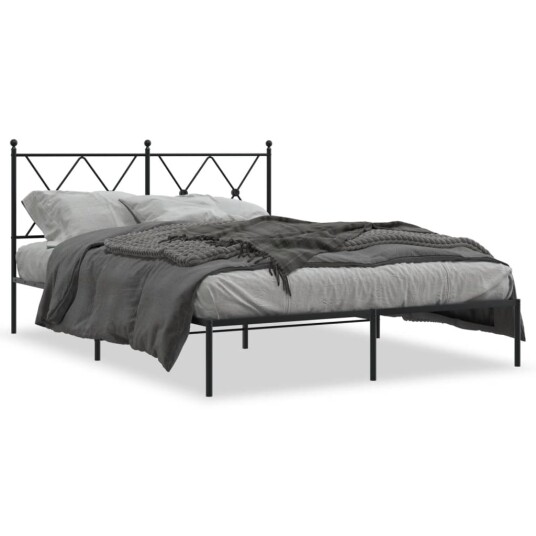  Sengeramme i metall med hodegavl svart 140x190 cm 8721012373860