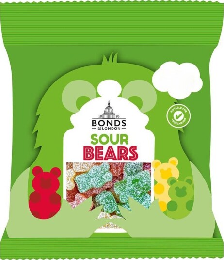 Fizzy Sour Bears - Bonds of London 50 gram (UK)