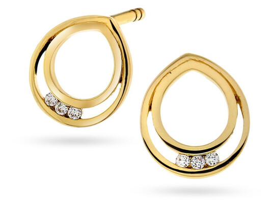 Pan Jewelry Øredobber i 585 gult gull med zirkonia Pan Jewelry Øredobber i 585 gult gull med zirkonia
