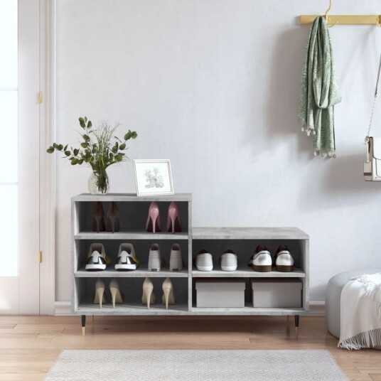  Skoskap betonggrå 102x36x60 cm konstruert tre 8721012114234