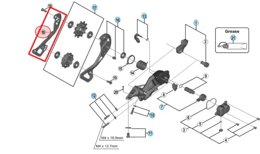 Shimano Innerplate til XTR M9000 Med Medium Arm