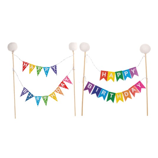 Kakepynt Happy Birthday Vimpel