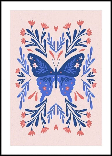 Folk Art Butterfly. Plakat Plakat / 40x50cm Folk Art Butterfly. Plakat Plakat / 40x50cm