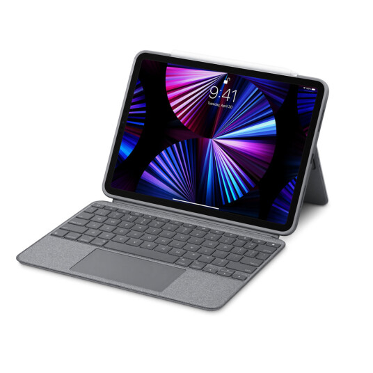 Logitech Combo Touch Tastaturdeksel til iPad Pro 11" Nordisk Grå - Bakgrunnsbelyst med Justerbar Vinkel
