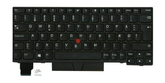 Lenovo Lite-On - Brbart tastatur - til utskifting - Dansk - Svart
