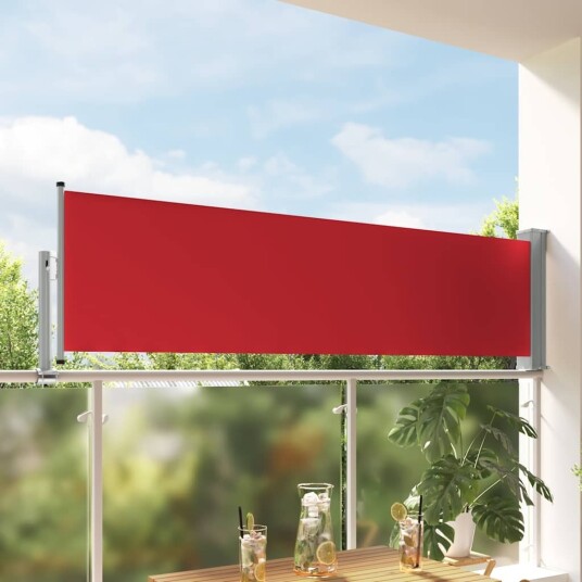 vidaXL Uttrekkbar sidemarkise 80x300 cm rød