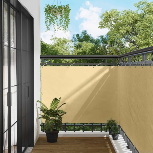 vidaXL Balkong Skjerm sand 110 x 600 cm Oxford Stoff