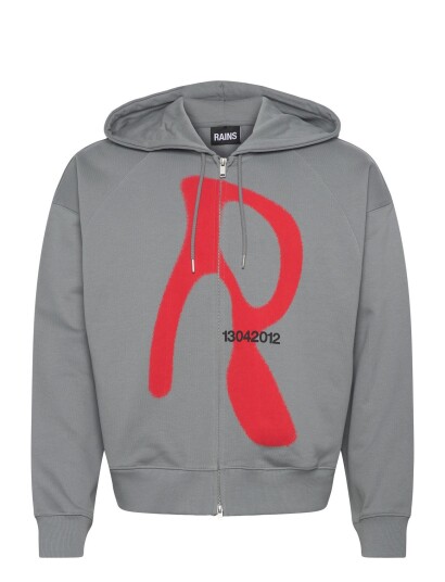 Rains Classic Zip Hoodie Blurred Grey S