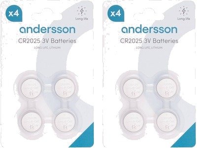Andersson CR2025 knappcellebatterier 2x4-pk Andersson CR2025 knappcellebatterier 2x4-pk