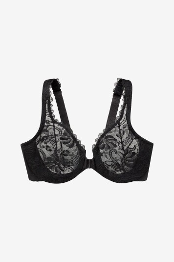 Glamorise - Bh med stretchblonde - Svart