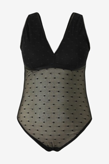Zizzi Bodysuit Lara Bodystocking Svart Zizzi Bodysuit Lara Bodystocking Svart