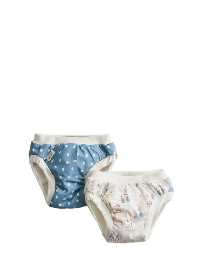 Imse Vimse Training Pants Xl 11-14 Kg, Blue Dots/White Teddy 2-P - Blue - XL 11/14KG