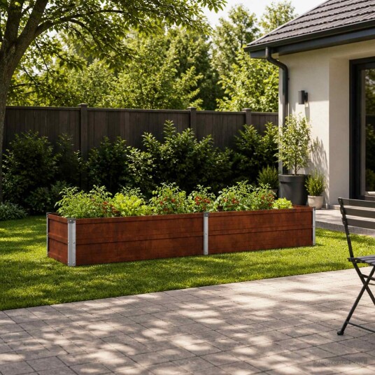 vidaXL Hevet Hagebed Rusten 160 x 40 x 24 cm papp