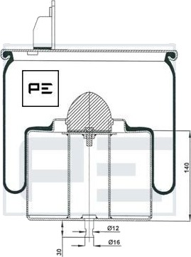 Luftbelg fjæring PETERS ENNEPETAL 084.440 73A