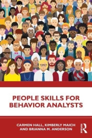 People Skills For Behavior Analysts Av Carmen Hall, Kimberly Maich, Brianna M. Anderson