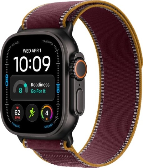Apple Watch Ultra 4 49mm CEL (svart titan/vinrød Trail Loop) S/M