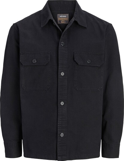 Jack & Jones Jjecolton Canvas Overshirt Ls Sn Black L