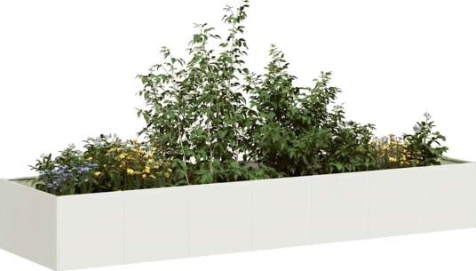 Plantekasse hvit 280x80x40 cm stål