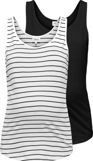 Only Maternity Olmbloom S/L Tank Top Jrs 2 Pack   Black   L