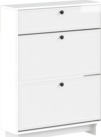 vidaXL Sko Skap EDE 78 x 24 x 103 cm Konstruert tre Høgglans hvit