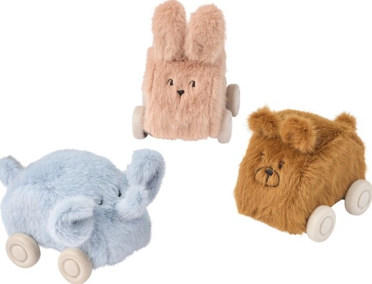 Liewood Ansel Plush Car 3-Pack PALE TUSCANY MIX One Size Liewood Ansel Plush Car 3-Pack PALE TUSCANY MIX One Size