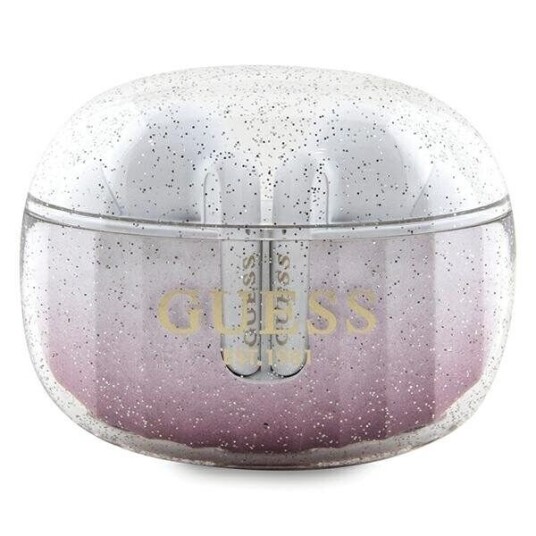 Guess Bluetooth Headphones Gutwshdgkeep Tws + Docking Station Pink/Pink Glitter Gradient