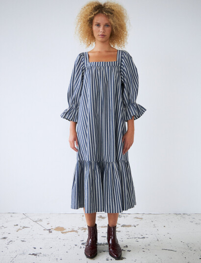 Stella Nova Striped Midi Dress - Blue - 34
