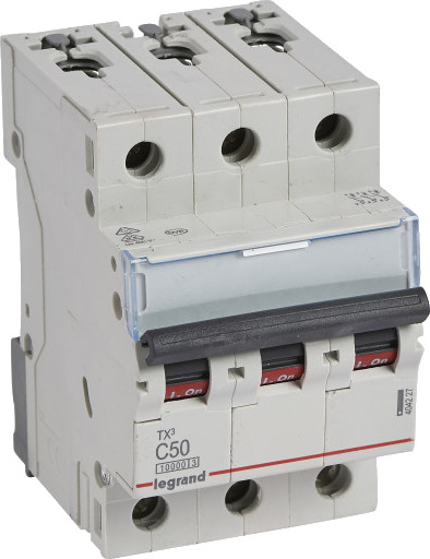 Legrand TX³ MCB automatsikring C50 3P 3M 10/10kA Legrand TX³ MCB automatsikring C50 3P 3M 10/10kA