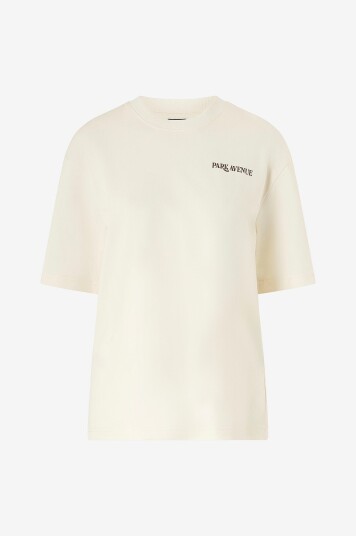 Gina Tricot T skjorte Printed Oversized Beige