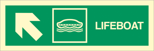 Lifeboat arrow up left - Etterlysende plast HI150 - 100 x 300 mm Lifeboat arrow up left - Etterlysende plast HI150 - 100 x 300 mm