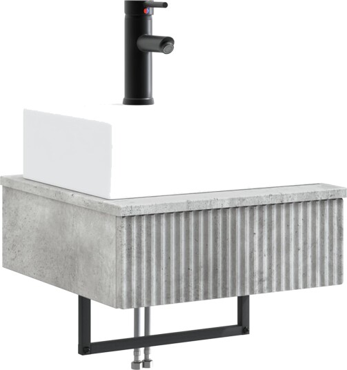 Vegghengt vask Betonggrå 40 x 41 x 39 cm Konstruert tre Vegghengt vask Betonggrå 40 x 41 x 39 cm Konstruert tre