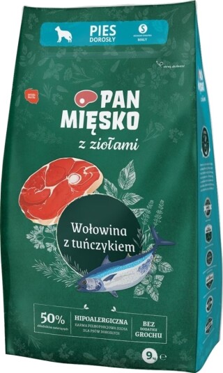 Pan Miesko Voksen Med Urter Med Tunfisk Sprø Snacks S Oksekjøtt 9 kg