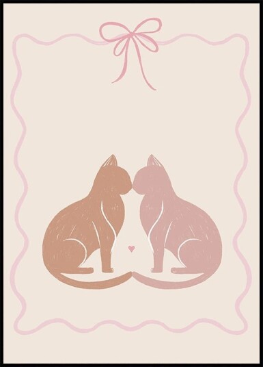 Two Cats in Love Plakat Plakat / 40x50cm Two Cats in Love Plakat Plakat / 40x50cm