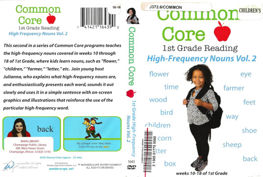 Common Core 1st Grade HighFrequency Nouns 2 DVD