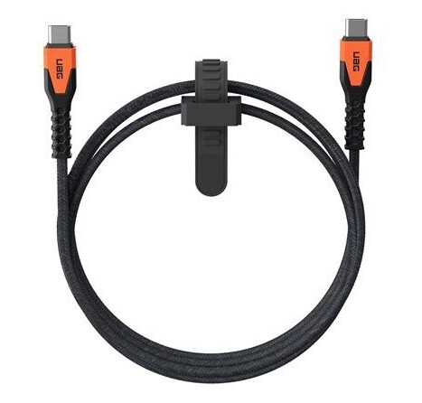 UAG Rugged Charging Cable USB-C to USB-C 5ft- Black/Orange