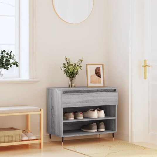 Skoskap grå sonoma 70x36x60 cm konstruert tre 8721012114739