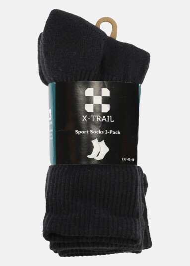 X-Trail X Trail Sport Socks 3 Pack Black 38 42 Treningstilbehør