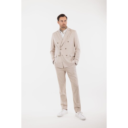 Dante Blazer Sand L Linen stretch herringbone blazer Dante Blazer Sand L Linen stretch herringbone blazer