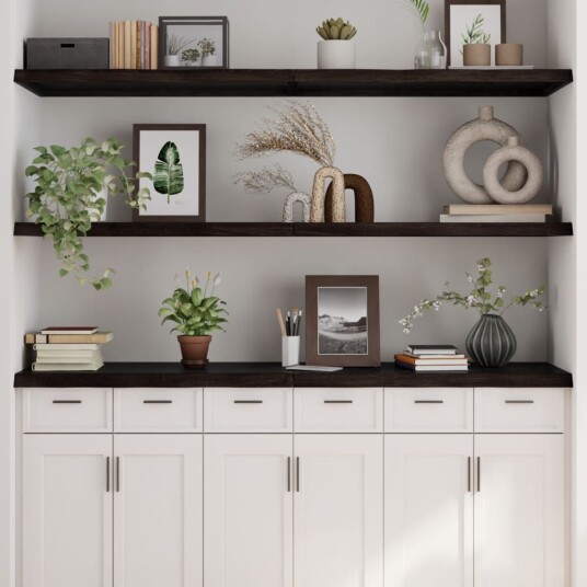 vidaXL Vegghylle m?rkegr? 180x60x4 cm behandlet heltre eik vidaXL Vegghylle m?rkegr? 180x60x4 cm behandlet heltre eik