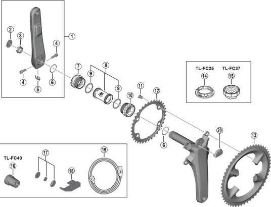 Shimano Ultegra yttre deksel til powermeter kranksett model FC-R8100-P