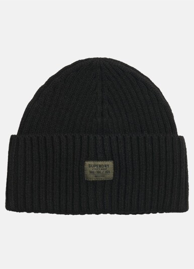 Superdry Workwear Knitted Beanie Hat Black Onesize Pannebånd Superdry Workwear Knitted Beanie Hat Black Onesize Pannebånd