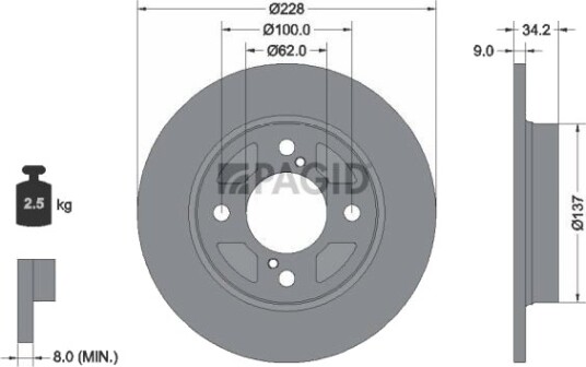 PAGID 56036NC Bremseskive PAGID 56036NC Bremseskive