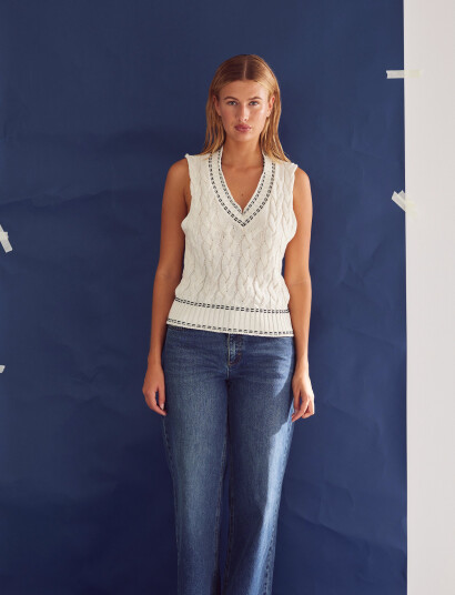 Noella Gio Knit Vest - Beige - XS/S Noella Gio Knit Vest - Beige - XS/S