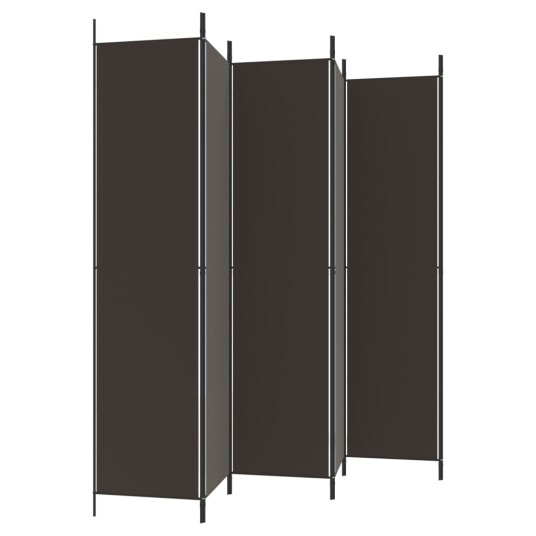 vidaXL Romdeler 6 paneler brun 300x220 cm stoff