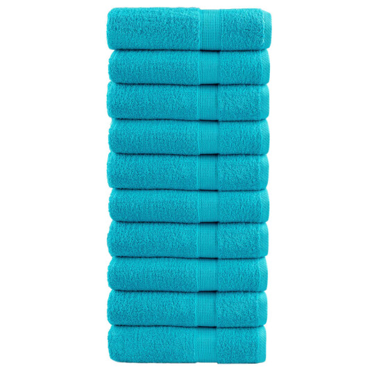 Premium saunahåndklær SOLUND 10 stk turkis 50x100 cm 600 g/m2 Premium saunahåndklær SOLUND 10 stk turkis 50x100 cm 600 g/m2